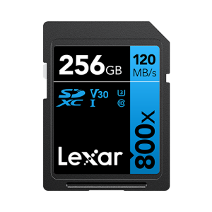 Lexar High Performance SDXC 256GB 800x UHS-I V30 U3 BLUE Series