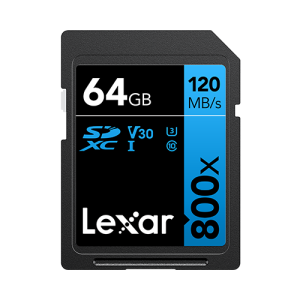 Lexar High Performance SDXC 64GB 800x UHS-I V30 U3 BLUE Series