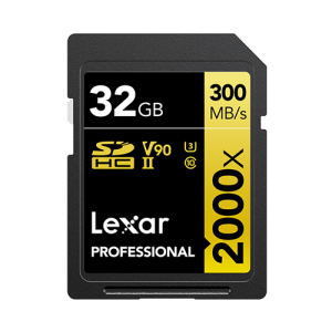 Lexar Professional SDHC 32GB 2000x UHS-II 300MB/s GOLD Series