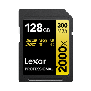 Lexar Professional SDXC 128GB 2000x UHS-II 300MB/s GOLD Series