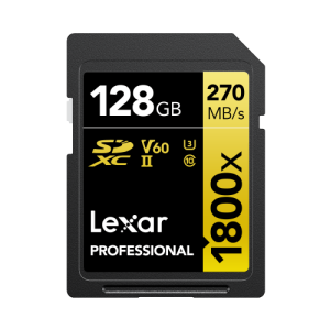 Lexar Professional SDXC 128GB 1800x 270MB/s UHS-II GOLD Series