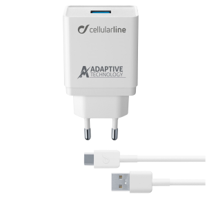 Cellular Line Charger Set for Samsung USB-A with cable type-C 15W white