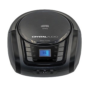 Crystal Audio Portable Boombox Player with Bluetooth black