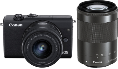 Canon EOS M200 Black Kit EF-M 15-45mm IS STM + EF-M 55-200mm IS STM