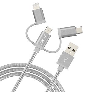 Joby Charging Cable 3 in 1 Gray 1.2m